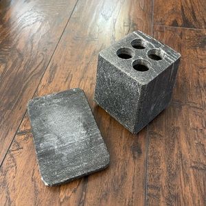 Solid Marble Toothbrush holder & Soap Dish